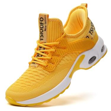 Imagem de Ezkrwxn Tênis feminino para trilha e corrida, 668 Amarelo, 41