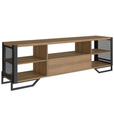 Imagem de Rack Industrial 180 Cm Gaveta E Tela Em Metal 1017 Mell Preto PP