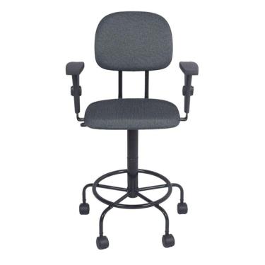Imagem de Cadeira Secretaria Caixa Alta Braço Regulagem L Duplo Base
