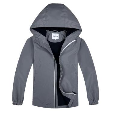 Imagem de Casaco de chuva UMMTOM Boys leve impermeável com capuz cinza 6-7Y