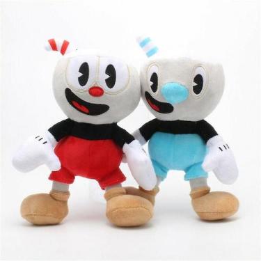 Imagem de 2pcs/set 10 "Cuphead pelúcia Mugman Mecup e Brocup recheado D - Muye T