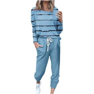 Imagem de Outfit hmbudp Fall 2024, 2 peças para mulheres, XXL, listrada/bloco co