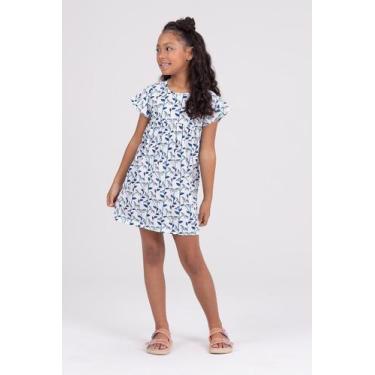 Imagem de Vestido Infantil Poliplex Evasê Margaridas Branco - Vida Costeira Ofic