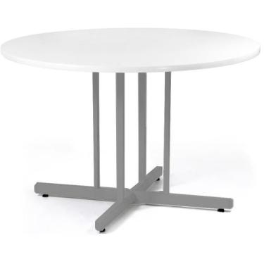 Imagem de Mesa Redonda 1200mm Branco/cinza Mdf 15mm - SchoolCenter