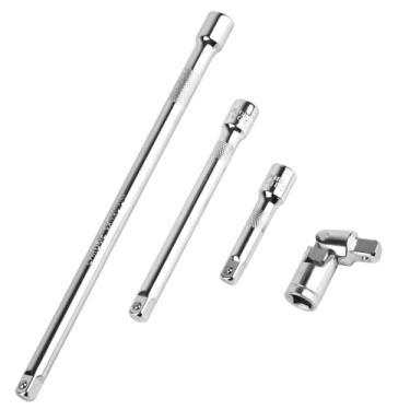 Imagem de Conjunto de 4 barras de extensão, conjunto de extensão de soquete de 3/20.3 cm, inclui 3 extensões (75 mm, 150 mm, 250 mm) e 1 soquete de junta universal de acionamento de 3/8 polegadas, aço cromo