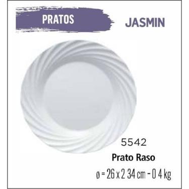Imagem de Jogo 12 Pratos Jasmin Raso Jantar - Almoço - 25cm Branco - Duralex 