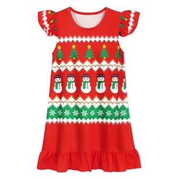 Imagem de Camisola de Natal para meninas WonderBabe para crianças 3-4T vermelha