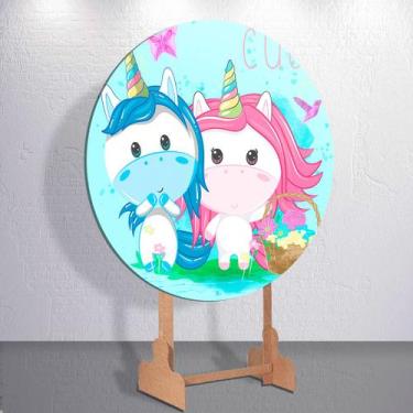 Imagem de Capas Painel Sublimadas Redondo Para Festa Infantil Estilo Unicórnio M