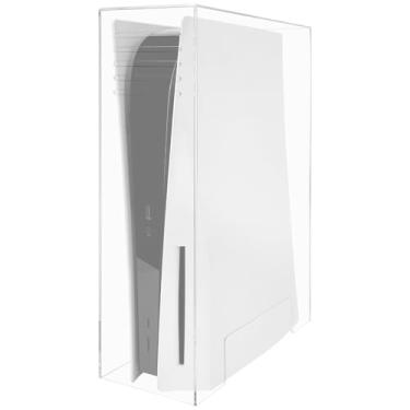Imagem de GEEKRIA Acrylic Dust Cover Compatible with Sony PlayStation 5, PS5 Slim, PS5 Pro Console, Anti Scratch Waterproof Protective Display Case (Clear)