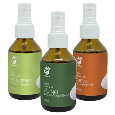 Imagem de Kit 3 Óleos Vegetais 100ml Rícino, Alecrim e Ojon | Nutrição Capilar, Umectação e Brilho Natural para Cabelos