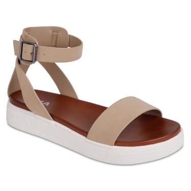 Imagem de MIA Sandália plataforma feminina com tira no tornozelo da Shoes Ellen, Arena, 40