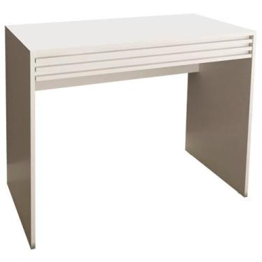 Imagem de Escrivaninha Mesa Escritorio 1 Gaveta Ripada Me4173 Branco - TECNO MOB