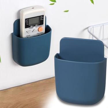 Imagem de 1 caixa de armazenamento montada na parede, organizador de parede para controle remoto de telefone, itens pequenos, armazenamento criativo para pendurar, fácil instalação, sem necessidade de