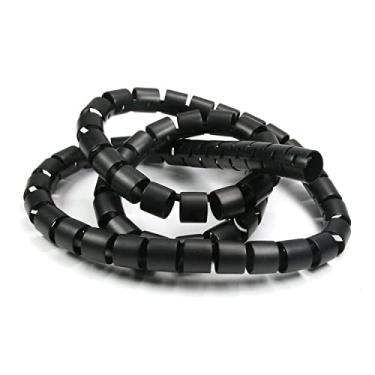 Imagem de 1 peça de envoltório de cabo espiral, 1 m de comprimento 16 mm de diâmetro para organizador de fios elétricos de computador, preto