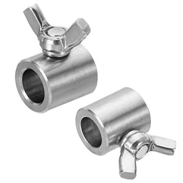 Imagem de Clipes de corda de aço inoxidável 304 com furo de 11 mm, 2 peças de grampos de fio torcido à mão com furo único, parafusos de borboleta para fio, prata