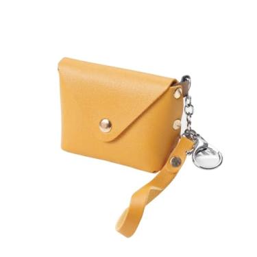 Imagem de Mini carteira feminina portátil: porta-moedas bonito de couro PU para moedas, dinheiro, chaves e batom, Amarelo, Tendência