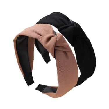Imagem de Bandanas largas com nós, pacote com 2 acessórios de cabelo elegantes para mulheres