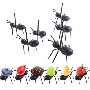Imagem de 12 palitos de formiga, garfo de sobremesa, reutilizável, para aperitivo de animais, para cozinha, casamento, festa de aniversário, lanche, bolo, sobremesa