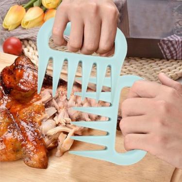 Imagem de Pacote com 2 garras trituradoras de carne acessórios para churrasco extrator para cozinhar desfiar frango de porco desfiado (azul)