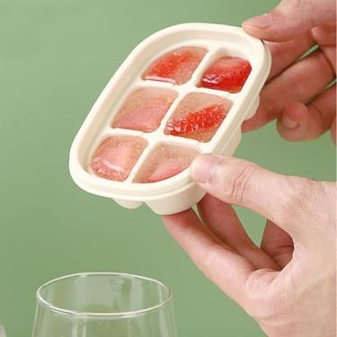 Imagem de Bandeja para cubos de gelo com tampa para cozinha doméstica para coquetéis, vitaminas, festas, barras, damasco (4,92 x 3,54 x 1,96 cm)