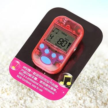 Imagem de RiToEasysports Mini Metrônomo Eletrônico Profissional Com Função de Toque para Guitarra, Piano, Violino M50, Estável e Durável para Músicos, ABS Resistente a Arranhões (Vermelho Transparente)
