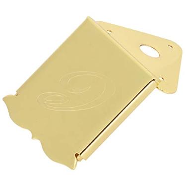 Imagem de RiToEasysports Placa de Tração de Cabo de Bandolim Requintado de Aço para 8, 10 ou 12 Cordas de Extremidade de Laço, Acessórios de Instrumento Musical (QB11 ouro com flores)