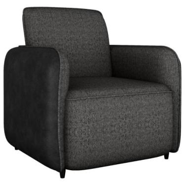 Imagem de Poltrona ZuquireLinho Vancouver material sintético Preto Milani Store 