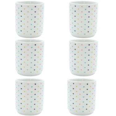 Imagem de Jogo de 6 Copos de Porcelana 150ml com Póa Colorido - Antilope Decor P