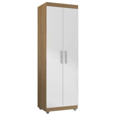 Imagem de Armario Multiuso 2 Portas 190x60 Cm Sabrina Amendoa Branco Reajl Moveis Amendoa Branco