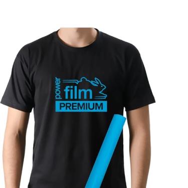 Imagem de Filme de Recorte Power Film Premium Azul Claro – Termotransfer Vinil HTV para Tecido e plotter de recorte – Bobina 0.30x3m