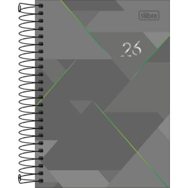 Imagem de Agenda Executiva Espiral Diária 12,9x18,7cm Spot 2026 Tilibra (Cinza e Verde)