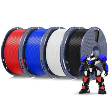 Imagem de SUNLU Pacote de filamento PETG de 1,75 mm 4 kg, menos amarração e boa adesão à camada, embalado individualmente a vácuo, filamento de impressora 3D 4 kg, 1 kg por carretel, pacote com 4, 4 cores