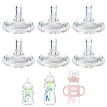 Imagem de Bottle Nipple XUNICUTE Sippy Straw para garrafas de gargalo largo, 6 u