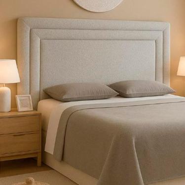 Imagem de Cabeceira para Cama Box Queen 184cm Phili Lisa Bouclé Cinza - Sallar H