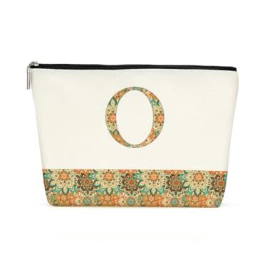 Imagem de Presentes personalizados para mulheres, bolsa de maquiagem com monograma, inicial, bolsas de cosméticos para mulheres, mãe, irmã, tia, amiga, aniversário, Natal, letras, férias, viagem, higiene