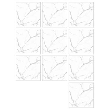 Imagem de Placa Adesiva 3D Marmore Kit 10 uni Autocolante Papel de Parede Obra Reforma Decoraçao Banheiro Cozinha Casa Ambiente