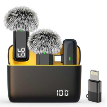 Imagem de Microfone de Lapela Sem Fio TXTUNE - Duplo, USB-C, Cancelamento de Ruí