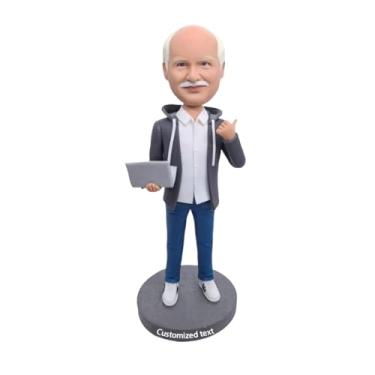 Imagem de Feito sob medida a partir de fotos estatuetas personalizadas de chefe/supervisor/ornamentos/bobbleheads Natal/Ação de Graças/Aniversário/Lembranças de aposentadoria/colecionáveis, escritório
