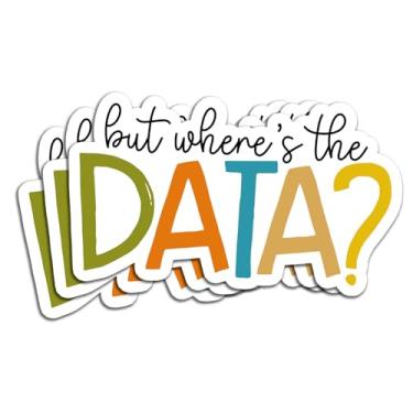 Imagem de (3 peças) Adesivos de vinil engraçados à prova d'água But Where is The Data para livros, laptops, telefones, garrafas de água, copo Kindle de 7,5 cm