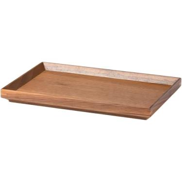 Imagem de LUMINFLY Bandeja de madeira de nogueira preta, retangular, 24 x 15 x 2,2 cm, multiuso para chá, frutas, itens de penteadeira, banheiro, sala de estar, decoração de quarto