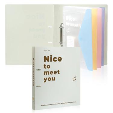 Imagem de Fichário de 2 anéis com 4 pastas de documentos, 37,8 cm × 27,7 cm × 3,3 cm Pasta de prancheta de plástico PP com 4 pastas de documentos com 4 bolsos, pasta de prancheta ótima para escritório escolar