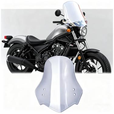 Imagem de Para cmx1100 2025 CMX500 rebel500 rebel 1100 CMX250 300SE 500 1100 2017-2025 todos os anos motocicleta para-brisa carenagem de ar defletor de vento guidão para-brisa acessórios de motocicleta (50 cm ×