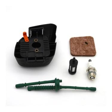 Imagem de Filtro de linha de ar e vela de ignição compatíveis com roçadeiras FS38, HS45, FS45, FS46, FS55 e KM55. Peças de reposição para roçadeiras.