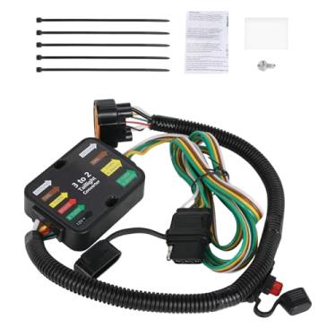 Imagem de JDMEXEV Chicote de fiação de reboque de 4 pinos para conexão de luz de reboque compatível com Hyundai Santa Fe Tucson Palisade Santa Cruz/Kia Telluride Carnival Sorento Substituição para 56420