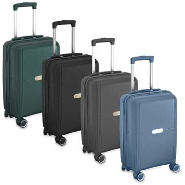 Imagem de Mala de Viagem Pequena em Polipropileno, 4 Rodas 360 Graus, com Cadeado TSA, Sistema de Carrinho, Alça Superior, Interior em Poliéster 210D, Inclui 2 Plaquinhas de Inox (Verde)