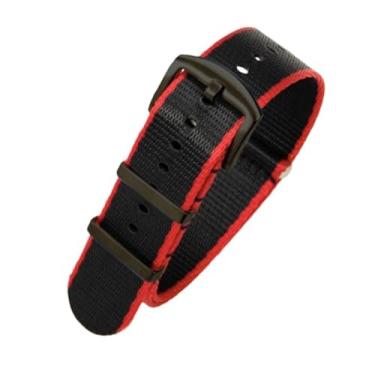 Imagem de hengfento2 Pulseira de relógio G10 de substituição para Omega Premium Nylon balístico militar Raf costurado Bond Iw 20 mm (vermelho + preto 2)