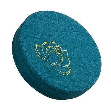 Imagem de Domary Almofada Redonda de Meditação, Linho de Algodão de Espuma Dura Destacável Lavável Confortável para Varanda Sala de Estar Tatami Com Travesseiro de Tapete de Chão (Lago Azul)