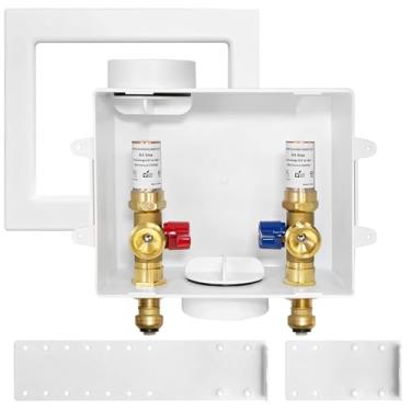 Imagem de HeSun Caixa De Saída Para Máquina Lavar, Entrada Encaixe 1/2" X Altura 3/4", Lavadora Pex Com Conexão Por Pressão E Dreno Central, Supressor Golpe Aríete Cobre