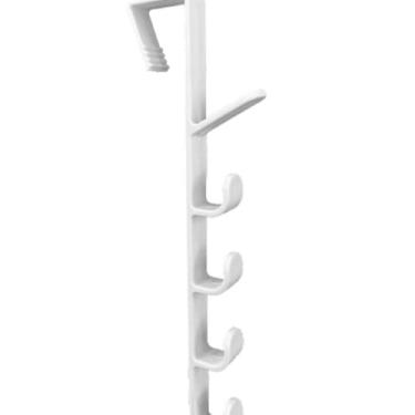 Imagem de Cabideiro de Porta, Kit Cabide Suporte para Porta com 5 Ganchos para Pendurar Da Bolsas/Chapéus/Acessórios, 28 * 2 * 4,5 Cm(Branco,1 pc)