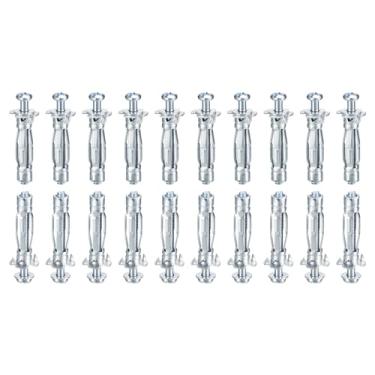 Imagem de DTGN Âncoras de parede ocas M4x32mm - Pacote com 60 - Bom para paredes de gesso de parede oca - Parafusos de âncora de drywall oco de aço carbono, prata